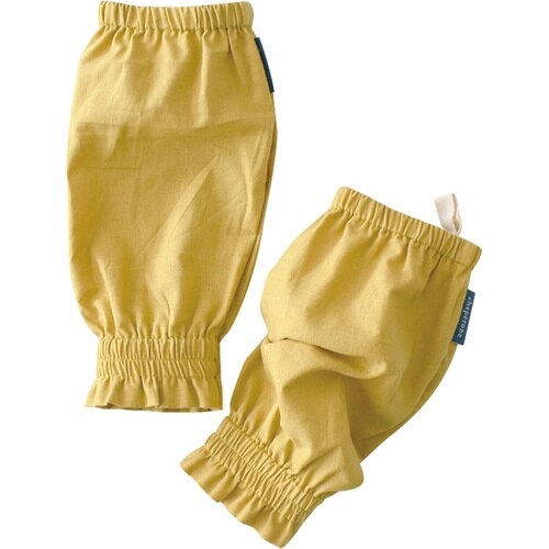 アームカバー 綿麻 無地 イエロー