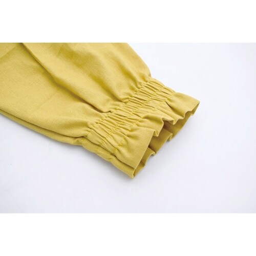 アームカバー 綿麻 無地 イエロー