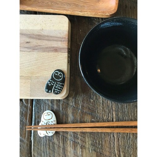箸置き 4cm BONE オウル ブラック