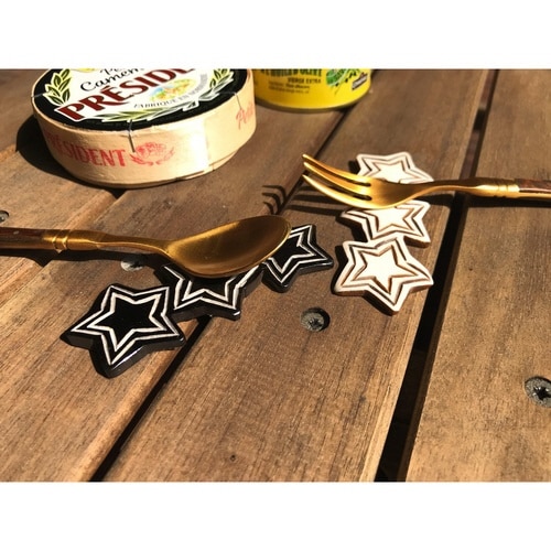 箸置き 8.5cm BONE 3スター ブラック