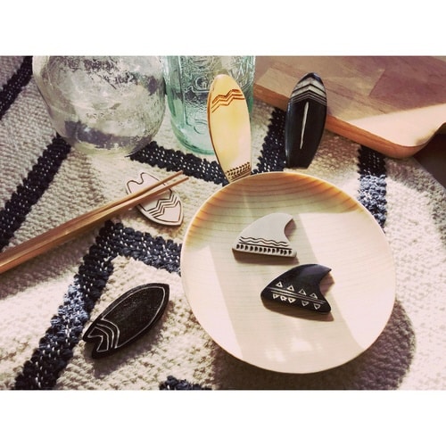 箸置き 5cm BONE ショートボード ブラック