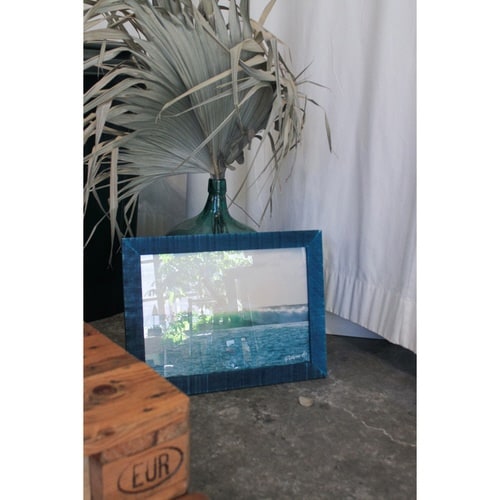 フォトフレーム ポプラウッド A3 壁掛け ブルー