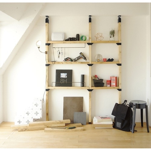 棚受 ダブル LABRICO マットブラック