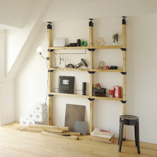 棚受 ダブル LABRICO マットブラック