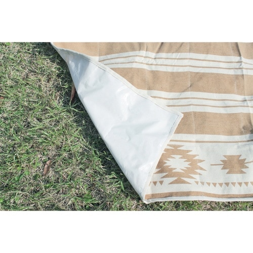 ピクニックシート ボーダー ベージュ