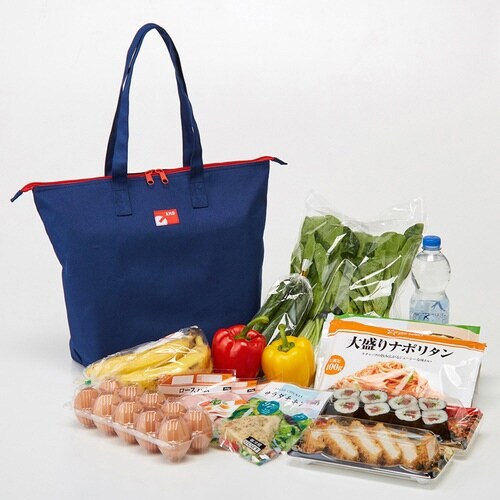 エコバッグ コンパクトに畳める買物バッグ ネイビー