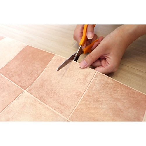 トイレマット 吸着 タイルブラウン