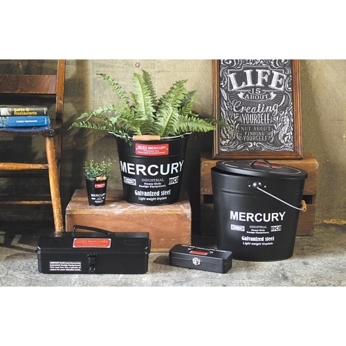 バケツ オーバル ふた付き 15L マットブラック