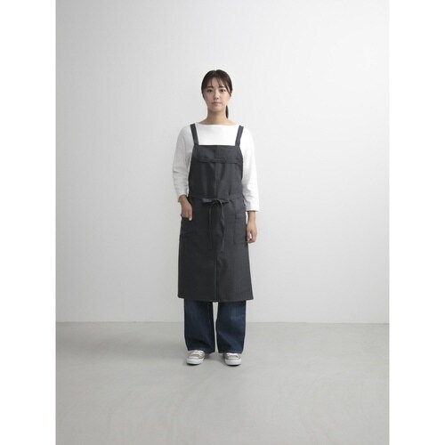 エプロン 静電気防止ラップエプロン チャコール