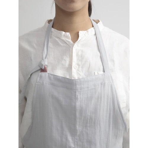 エプロン やさしいガーゼのエプロン ライトグレー