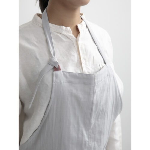 エプロン やさしいガーゼのエプロン ライトグレー