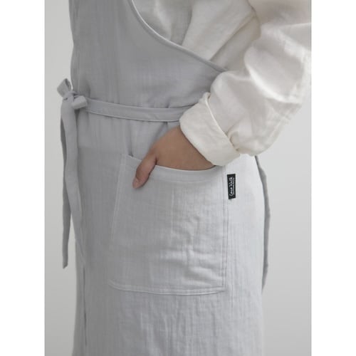 エプロン やさしいガーゼのエプロン ライトグレー