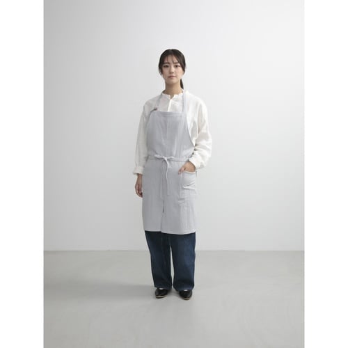 エプロン やさしいガーゼのエプロン ライトグレー