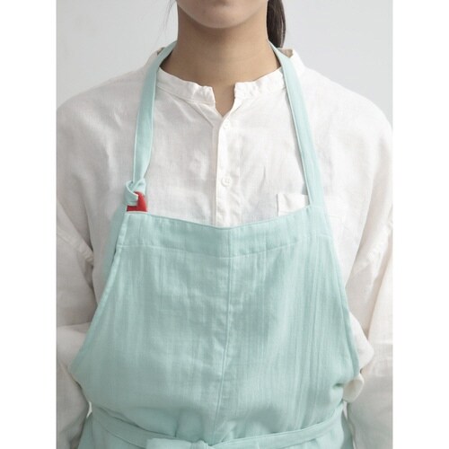 エプロン やさしいガーゼのエプロン ミント
