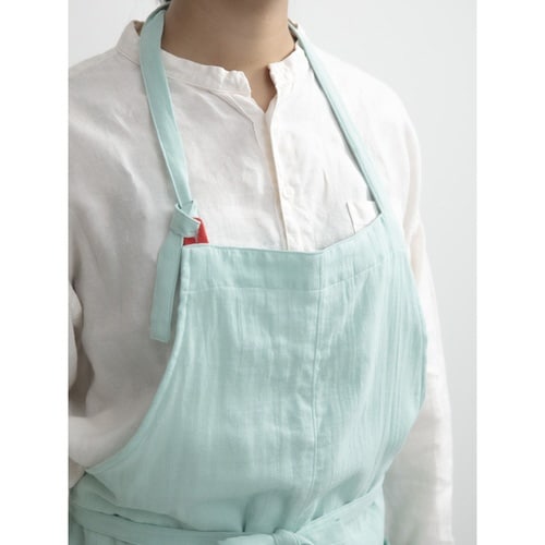 エプロン やさしいガーゼのエプロン ミント