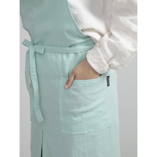 エプロン やさしいガーゼのエプロン ミント