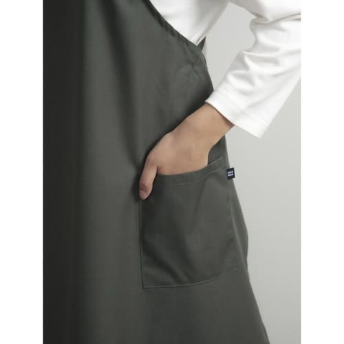 エプロン Aラインシルエットエプロン カーキ