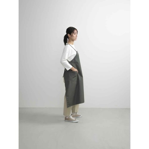 エプロン Aラインシルエットエプロン カーキ