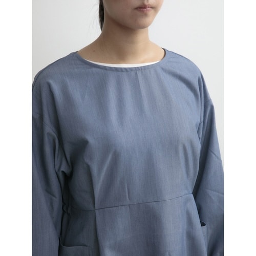 エプロン 無地 ブルー