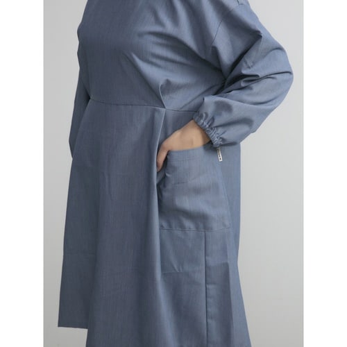 エプロン 無地 ブルー