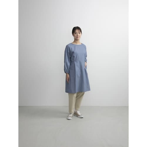 エプロン 無地 ブルー