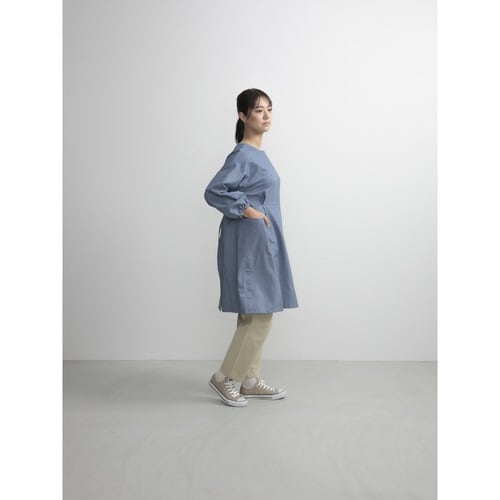 エプロン 無地 ブルー