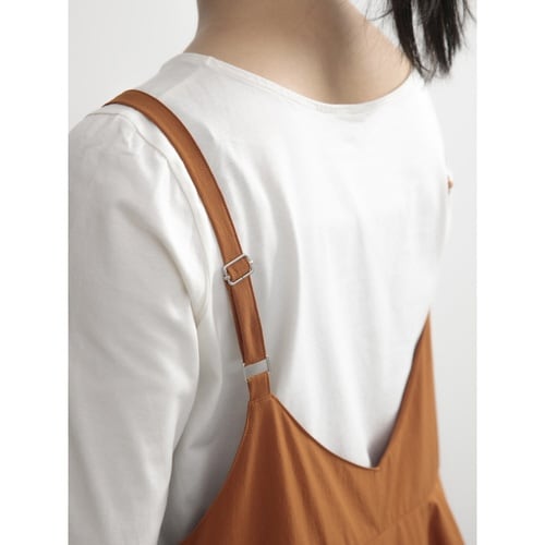 エプロン 無地 キャメル