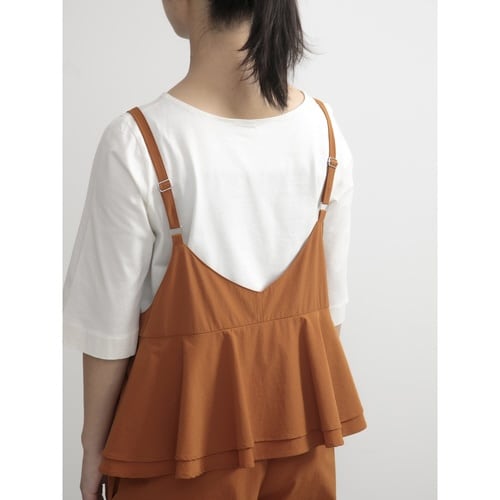 エプロン 無地 キャメル