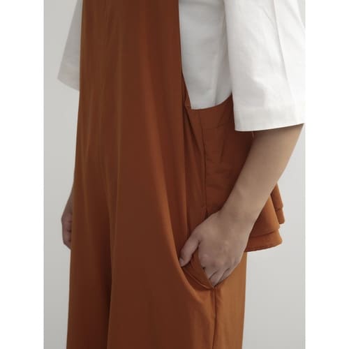 エプロン 無地 キャメル