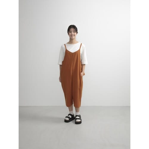 エプロン 無地 キャメル