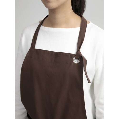 エプロン 無地 ブラウン