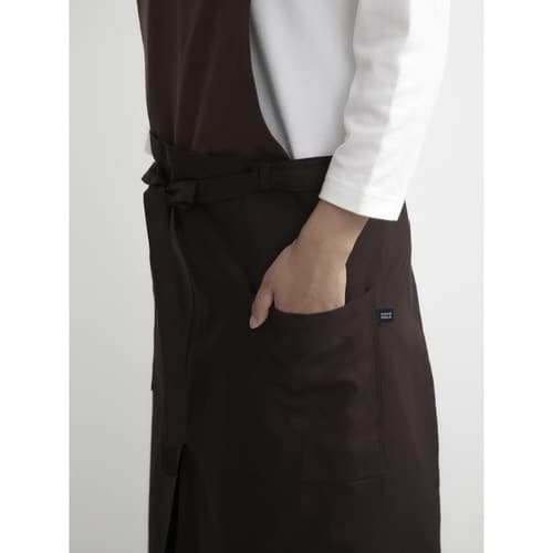 エプロン 無地 ブラウン