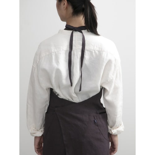 エプロン 無地 茄子紺