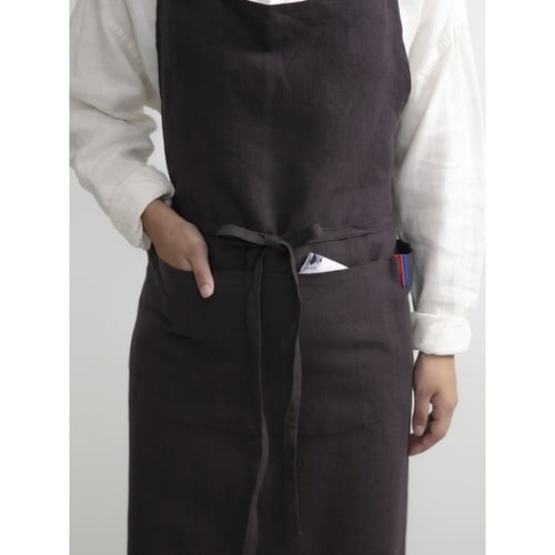 エプロン 無地 茄子紺