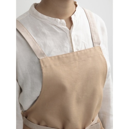 エプロン 無地 ベージュ