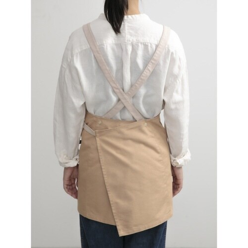 エプロン 無地 ベージュ