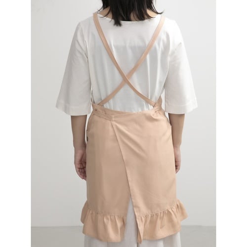 エプロン スソフリルラップエプロン ピンク