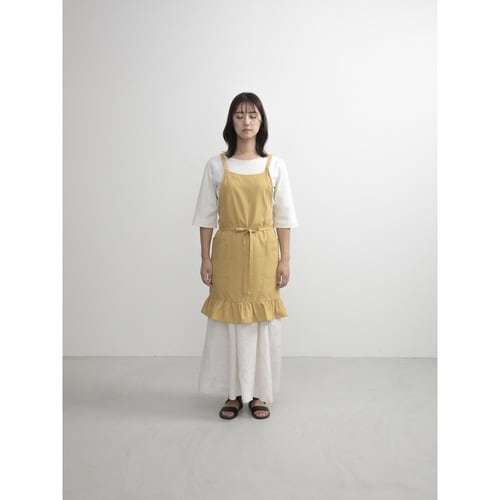 エプロン スソフリルラップエプロン イエロー