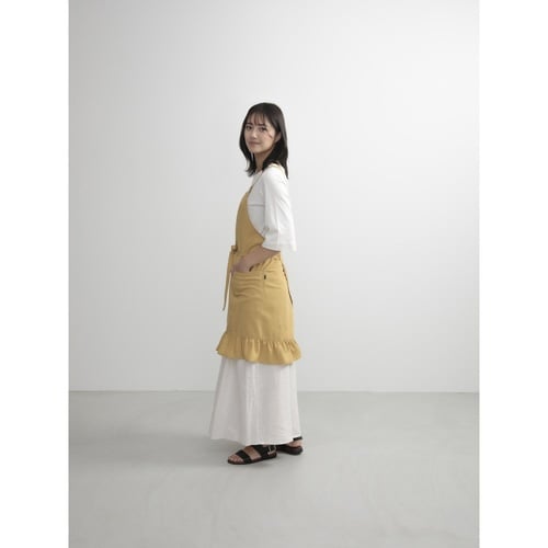 エプロン スソフリルラップエプロン イエロー