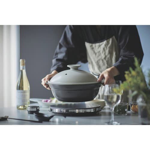 土鍋 8号 Karl IH対応 軽量土鍋 グレー