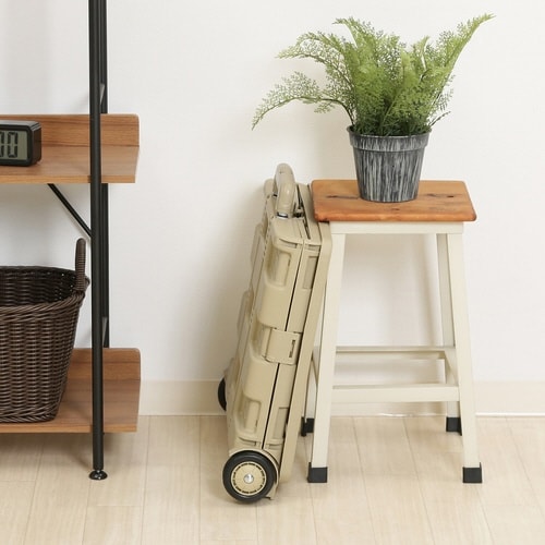 キャリーカート 折りたたみ 蓋付き ベージュ