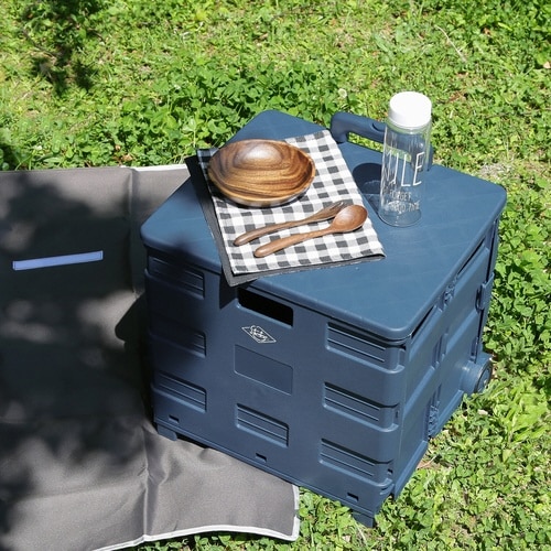 キャリーカート 折りたたみ 蓋付き ネイビー