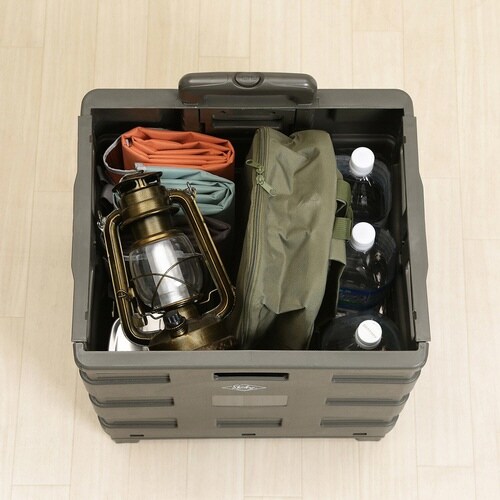 キャリーカート 折りたたみ 蓋付き カーキ