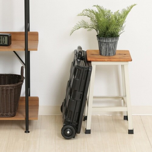 キャリーカート 折りたたみ 蓋付き ブラック