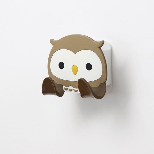 フック 吸着 スティッキーフックポケット フクロウ