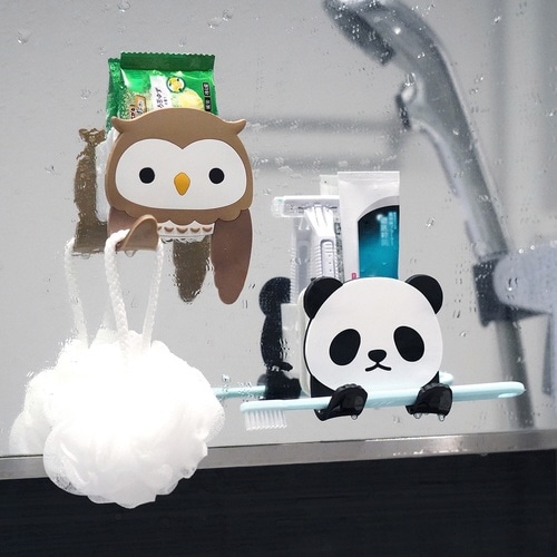 フック 吸着 スティッキーフックポケット フクロウ