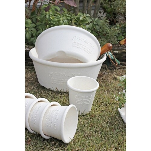 植木鉢 エコポット丸型 3号 古紙入り ホワイト