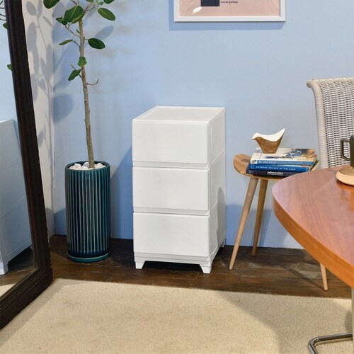 チェスト 壁付 デコニーシーヴォ 3段 ホワイト