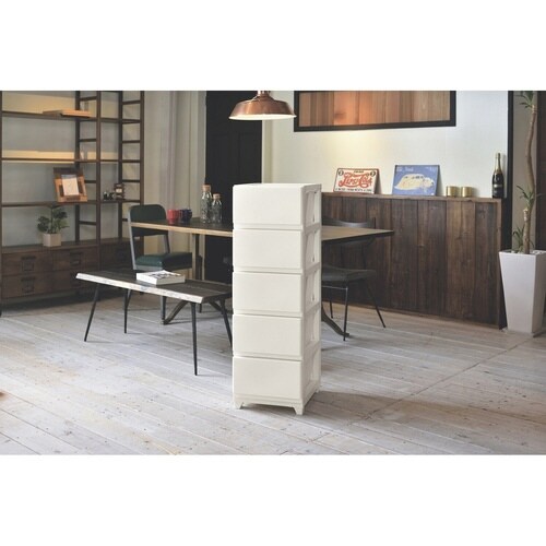 チェスト 壁付 デコニーシーヴォ 5段 ホワイト