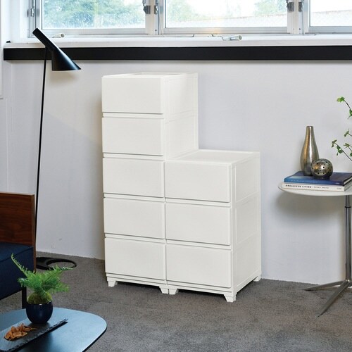 チェスト 壁付 デコニーシーヴォ 5段 ホワイト